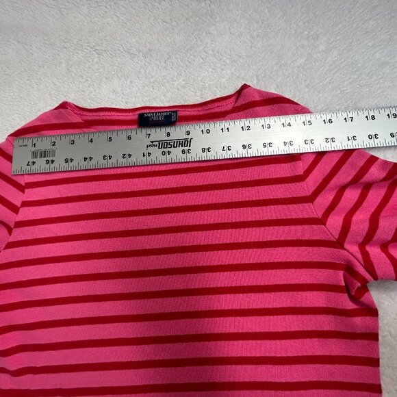 Saint James L'atelier Women's Pink Striped Pullover Shirt Top Cotton Size 8 - Picture 6 of 8